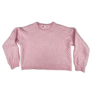 SO Sweater XXL Pink Casual Cropped Pullover Long Sleeve Soft Cozy Knit Sweater